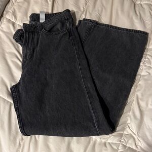 H&M Women's Dark Gray Wide Leg Jeans
